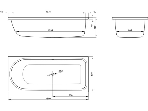 Ванна стальная Bette Ocean 8856-000 180х80 встраиваемая прямоугольная без ножек - фото 3