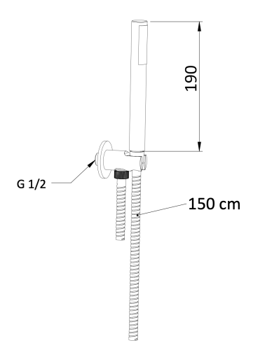 Душевой гарнитур Mariani B37241UM настенныйу белый - фото 4