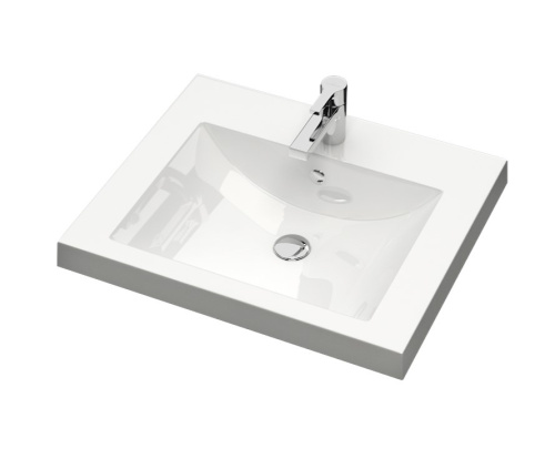 Раковина из литьевого мрамора Uperwood Eva 4548340001 50х35 полувстраиваемая цвет белый - фото 3