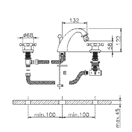 Смеситель Cisal Victorian VTT730102A на биде никель - фото 2