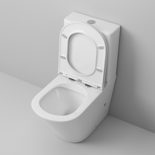 Унитаз напольный с бачком Grossman Санфаянс GR-4449S белый глянцевый с сиденьем безободковый каскадный смыв - фото 4