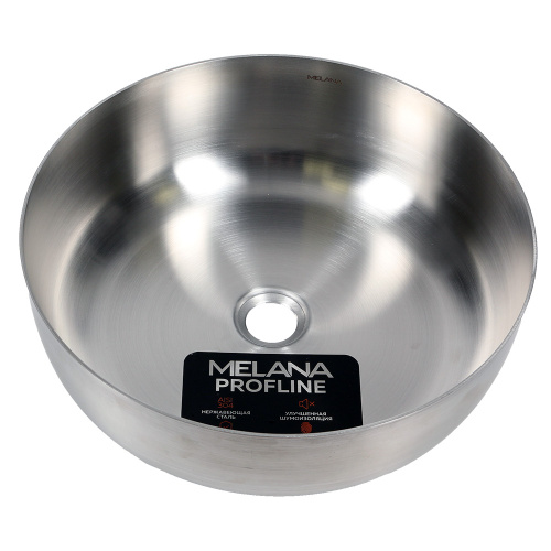 Раковина из нержавеющей стали Melana 400 сатин 40х40 накладная цвет cатин/серый без отверстий под смеситель - фото 4