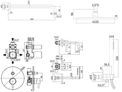 Душевая система Paffoni Light KITLIG015NO006 встраиваемая в стену - фото 5
