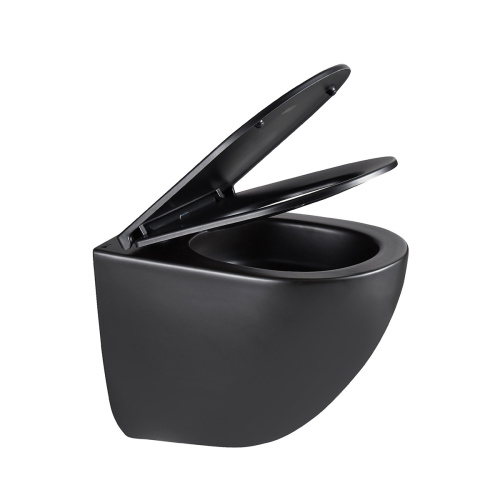 Унитаз подвесной LeMark Glazer 9612004 черный матовый с сиденьем микролифт безободковый смыв торнадо - фото 2