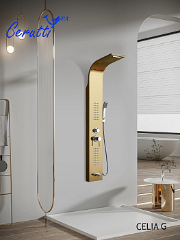 Душевая панель Cerutti SPA CT10404 прямоугольная настенная