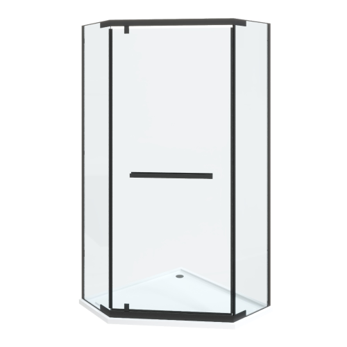 Душевой уголок Cerutti SPA CHIKA ZP101B 100х100 стекло прозрачное профиль черный без поддона - фото 3