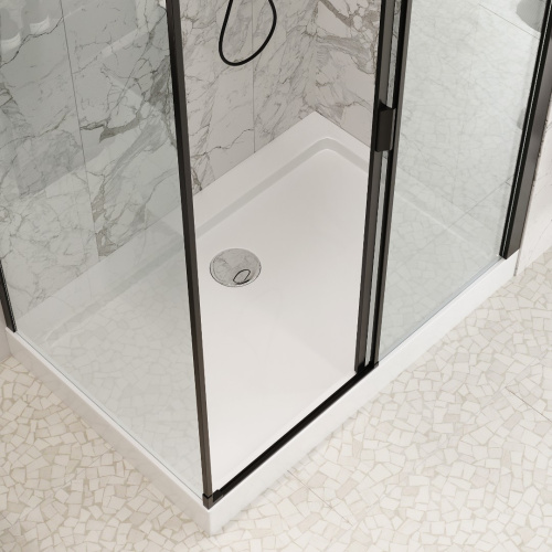 Душевой уголок Cerutti SPA MARBELLA 120B R 120х80 стекло прозрачное профиль черный без поддона - фото 4