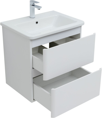 Тумба под раковину Aquanet Эмбер 00330465 57х45х60 напольная/подвесная цвет белый - фото 2