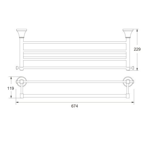 Полка в ванную комнату Rose RG19H RG1908H - фото 3