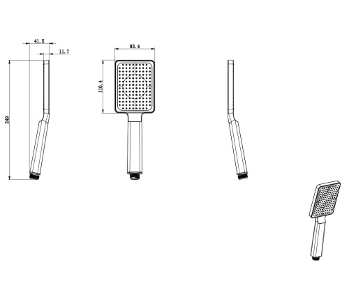 Лейка для душа Wonzon & Woghand WW-981353-CR - фото 2