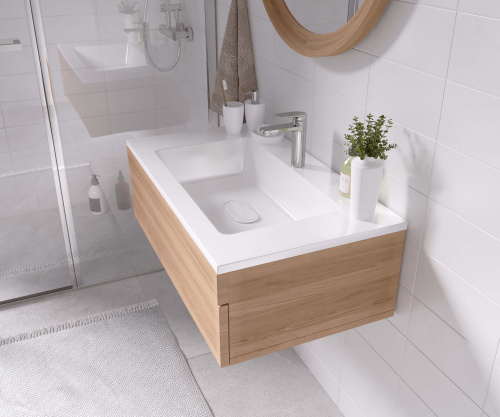 Раковина из литьевого мрамора Uperwood Modul 2911020340 77х45 полувстраиваемая цвет белый - фото 4