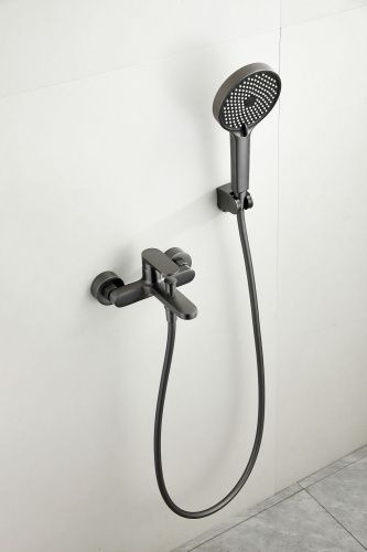 Смеситель для ванны и душа BELZ B61713-3 настенный оружейная сталь - фото 4