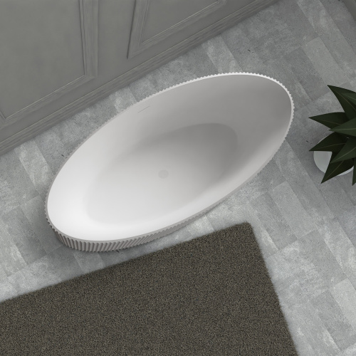 Ванна из искусственного камня Abber Stein AS9627 180х85 отдельностоящая овальная с ножками - фото 3