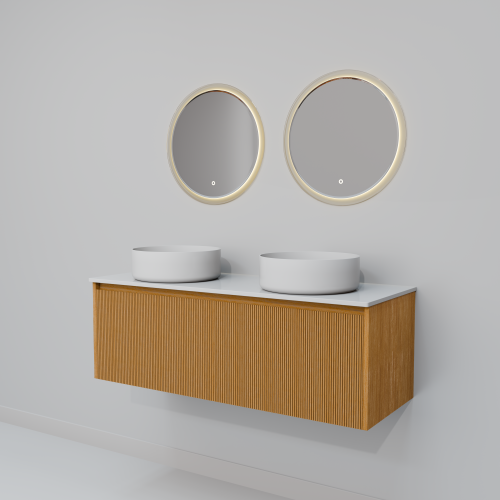 Тумба с раковиной+зеркало Art Decco Elizabeth (Элизабет) AEL12W11D3M0 120x45x40 подвесная цвет белый дуб - фото 5