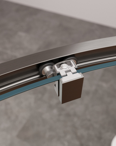 Душевой уголок Cezares MOLVENO MOLVENO-RH-1-120/90-C-GM-IV 120х90 стекло прозрачное профиль оружейная сталь без поддона - фото 3