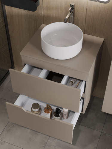 Тумба с раковиной Orange Line Li-60TuLMDF+B07-345W 61х46х72 - фото 4