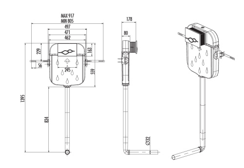 Инсталляция сенсорная для чаши Генуя Creavit FGR6006.00 - фото 2