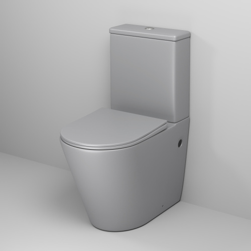 Унитаз напольный с бачком Grossman Color GR-4480GLMS светло-серый матовый с сиденьем микролифт безободковый каскадный смыв - фото 2