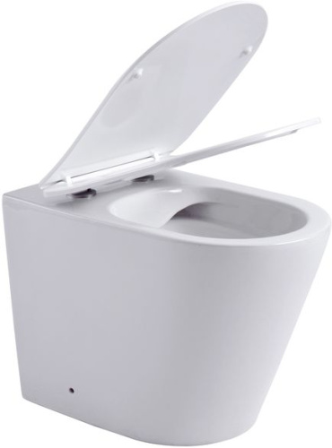 Унитаз приставной Aquanet Atago Atago 2.0 F белый с сиденьем микролифт безободковый каскадный смыв - фото 3