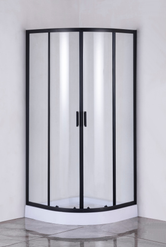 Душевой уголок Taliente TA-09091-1CB 90х90 стекло прозрачное профиль черный матовый без поддона - фото 2