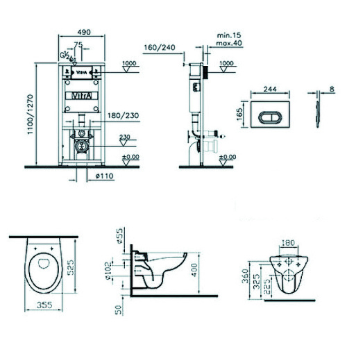Комплект унитаз с инсталляцией Vitra Normus 9773B003-7203 - фото 2