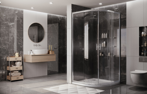 Душевой уголок Ambassador Kingston 14011104 90х90 стекло прозрачное профиль хром глянцевый без поддона - фото 4