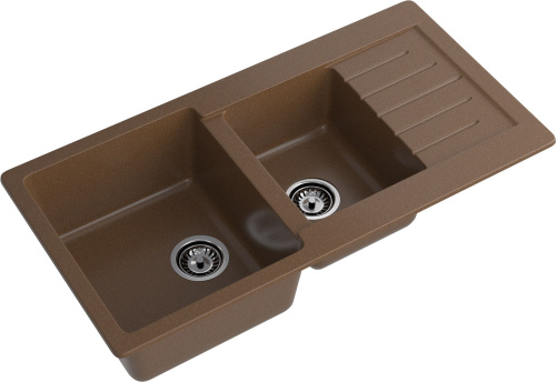 Кухонная мойка Granfest Practik P-980KL терракот 98х50 цвет коричневый поверхность матовая - фото 2