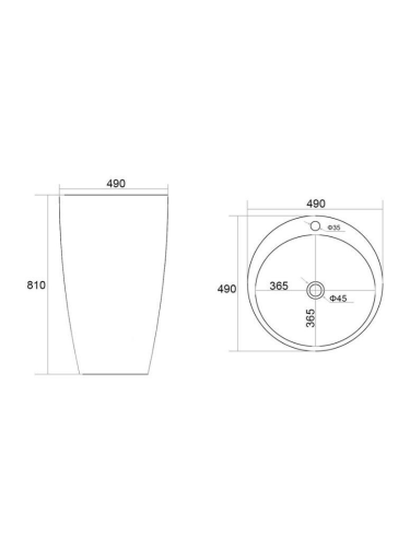 Раковина из санфаянса WeltWasser WW SK 49 см 10000008706 напольная цвет белый глянцевый 1 отверстие под смеситель - фото 3