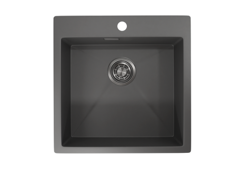 Кухонная мойка Granula 5151, ГРАФИТ МАТОВЫЙ 51х51 цвет графит матовый поверхность матовая - фото 3