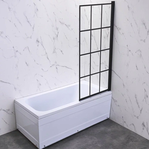 Душевая шторка на ванну Veconi Palau PL77R-80-01-C6 80х150 стекло прозрачное профиль хром глянцевый ориентация правая