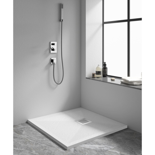 Душевой поддон RGW Stone Tray 14152099-01-11 90х90 искусственный камень белый без ножек - фото 2