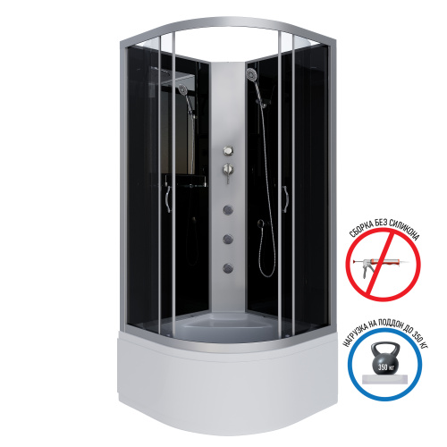 Душевая кабина Niagara Classic 25071434BKG 80х80 четверть круга без крыши ориентация универсальная - фото 2