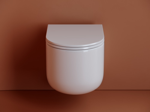 Унитаз подвесной Ceramica Nova ULMA CN4006 белый с сиденьем микролифт безободковый душевой смыв - фото 3