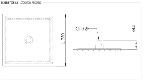 Верхний душ Remer 357UFS25X хром - фото 2