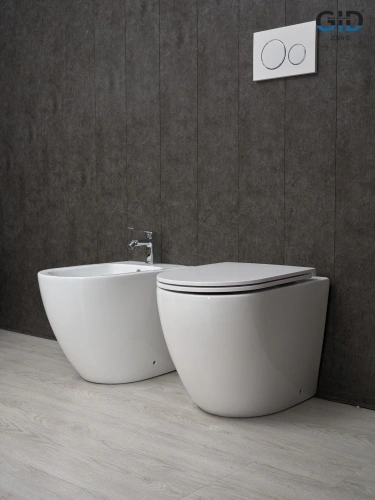 Унитаз приставной Gid Convexo 62213Y белый с сиденьем микролифт безободковый душевой смыв - фото 2