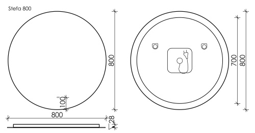 Зеркало в ванную Sancos Sfera SF800 80х80 - фото 4