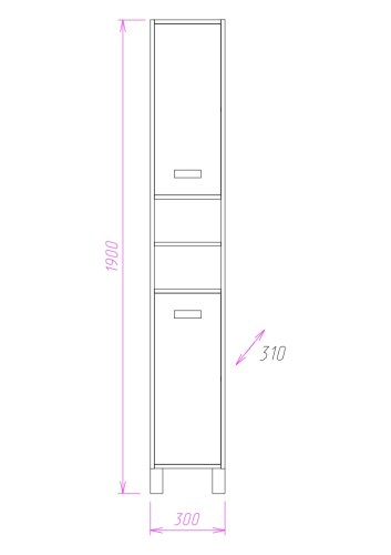 Шкаф-пенал Onika Гамма 403042 30х31х190 напольный - фото 3