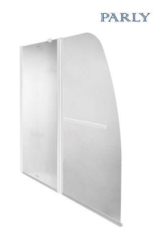 Душевая шторка на ванну Parly F03F 120х130 стекло матовое профиль белый ориентация универсальная - фото 3