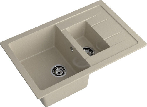 Кухонная мойка Granfest Quadro Q-775KL топаз 77х50 цвет серый поверхность матовая - фото 2