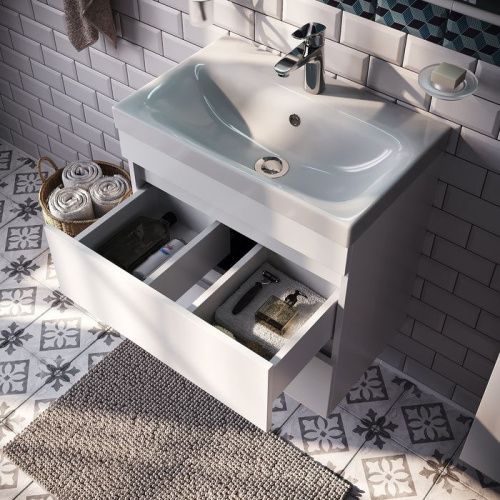 Тумба с раковиной IDDIS Zodiac ZOD6CB0i95K 59х37х64 подвесная цвет белый - фото 2