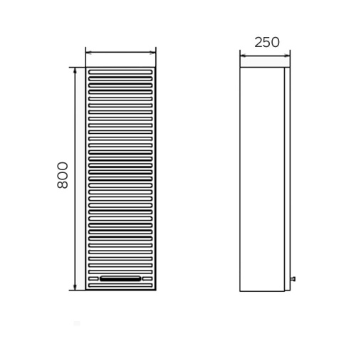 Шкаф-пенал Comforty Касабланка 00-00020084CF 25х18х80 подвесной цвет серый шелк - фото 2