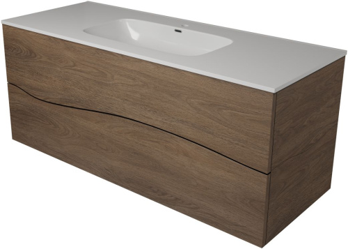 Тумба под раковину Allen Brau Glority 1.35003.NW 121х46х52 подвесная цвет темное дерево - фото 2