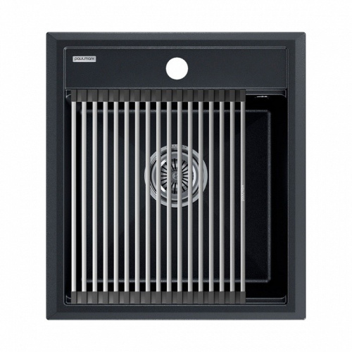Кухонная мойка + коландер Paulmark PM114651-BLM+R375-BS 46х51 цвет черный металлик - фото 2