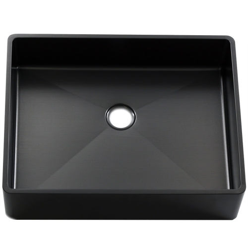 Раковина из нержавеющей стали Melana MLN-D4837B Castle 48х37 накладная цвет черный без отверстий под смеситель - фото 4
