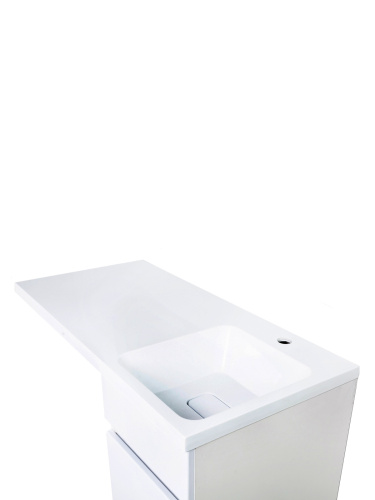 Раковина из искусственного камня Orange Sistema ST-100RAR 100х48 над стиральной машиной цвет белый - фото 3