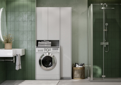 Шкаф-пенал Aquaton Лондри 1A260503LH010 65х53х195 напольный цвет белый - фото 3