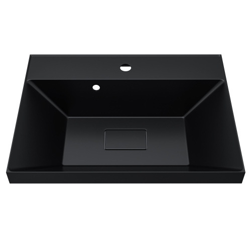 Раковина из литьевого мрамора Uperwood Classic New RClassicNew60bg 60х45 полувстраиваемая цвет черный глянцевый - фото 5