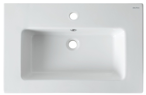 Раковина керамическая Allen Brau Fantasy 4.11011.20 72х47 полувстраиваемая цвет белый 1 отверстие под смеситель - фото 2