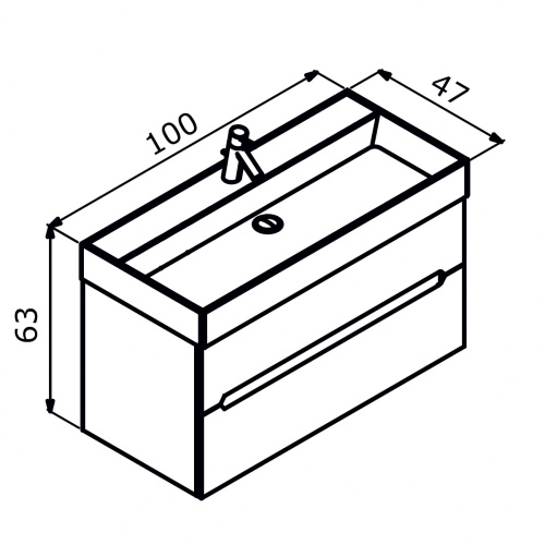 Тумба с раковиной Orka Malta 5001480 100х47х63 цвет серый матовый - фото 4
