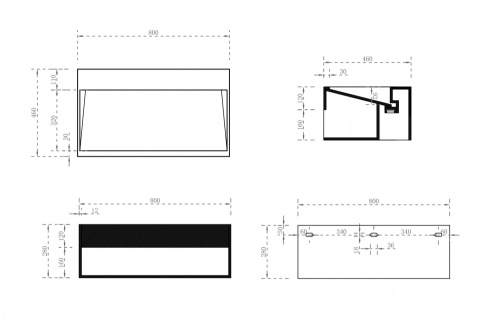 Тумба с раковиной Abber AS2645-0.8 80х46х28 подвесная цвет белый матовый - фото 5